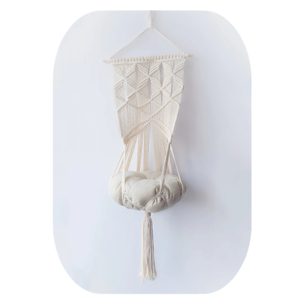 Macrame Cat pet Hammock Bed Decorative Macrame Wall Hanging Shelf Home Decors macrame swing cat houses