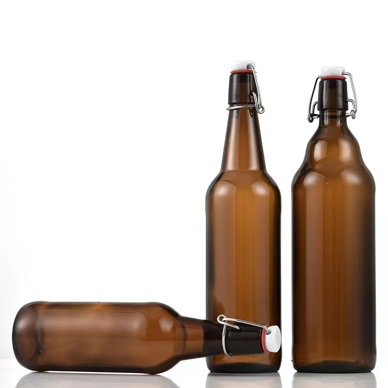 Factory Wholesale 330ml 500ml 750ml 1000ml Swing Top Beer Bottle with Easy Wire Swing Cap