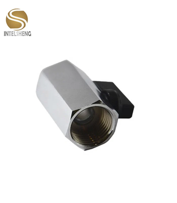 Yuhuan hot sale female-male Black Handle 1/4 inch-1inch brass nickel plated  mini ball valve