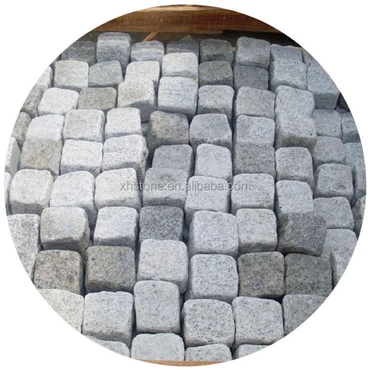 Super Nice Garden Outdoor Paving Decoration Natural Light Gray Granite Stone Carved Tumbled Step Cube Stone Cubes