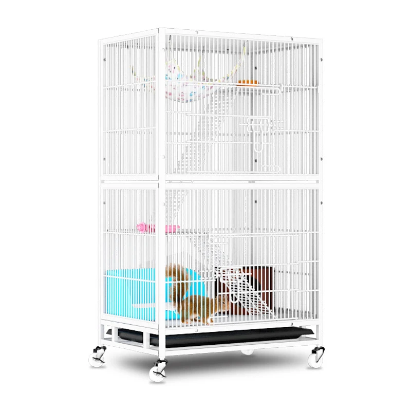 China Supplier pet cage iron wire pet cage three-tier villa chinchilla large mink pet cage