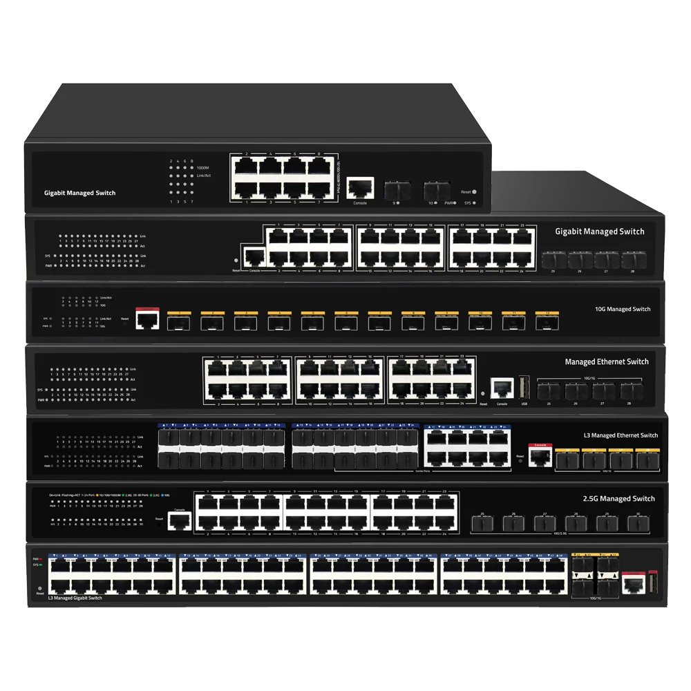 Sunsoont layer 2 managed switch 24 port gigabit ethernet optical fiber switch