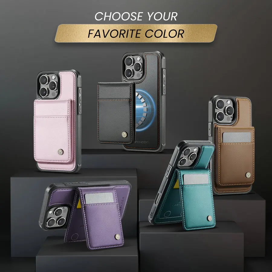 Jeehood New Product 2025 for iphones 16 Magsafe Case RFID PU Leather 3 in 1 Detach Wallet Card Holder for iPhone 16 15 14 Case