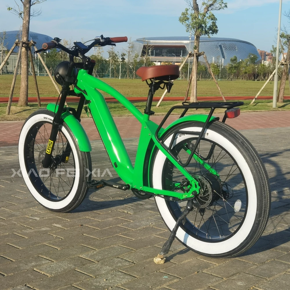 20Ah Lithium Battery 60V 1000W New Hybrid Bicycle 26' Tire Fat Beach Cruiser Ebike Step Over Electric City Bike for Adults