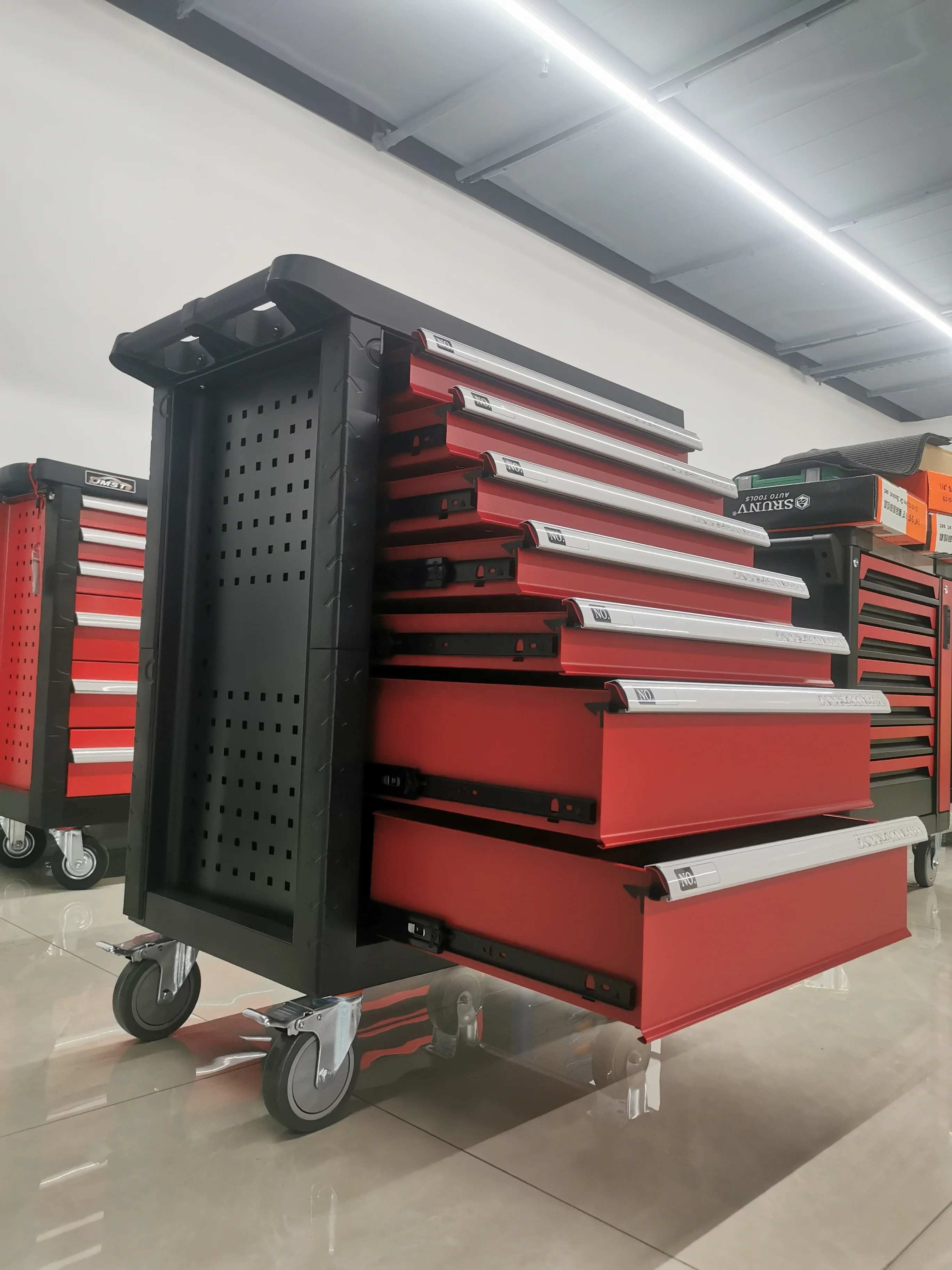 CE 7 Drawer 31' Rolling Tool Cart Heavy Duty Tool Chest With Mechanic 258 pcs Tool Sets For Repair Shop