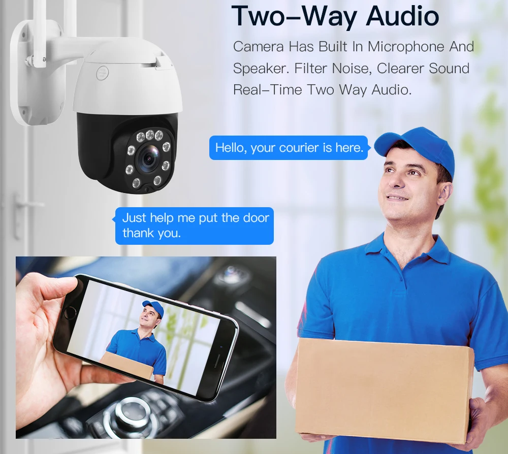 2MP 5X Optical Zoom PTZ Human Detection Auto Tracking Security IP CCTV 4G Wifi Sim Card 5MP Camera