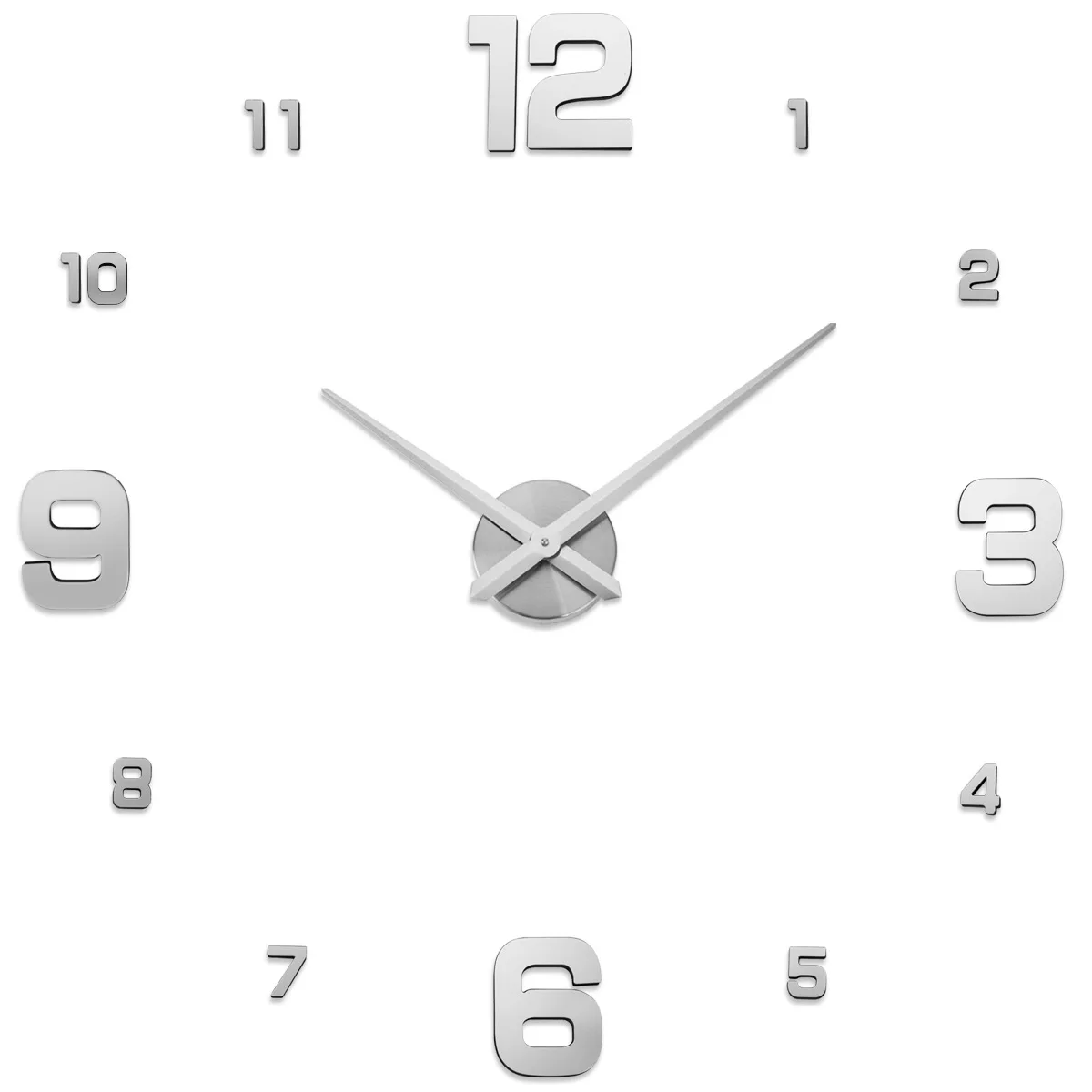 wall decor living room 3d wall fancy clock 3d puzzle clock silver large diy  oversize wall clock