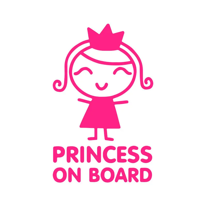 Car exterior decor vinyl decal lady sticker pink princess on board sticker