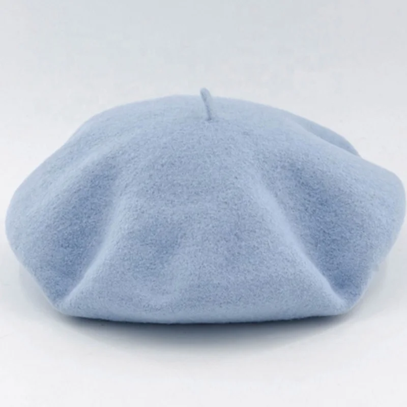 High Quality Fashion Embroidered 100% Wool Beret Hat Berets For Sale Beret Hat Custom Embroidery 100% Wool Cap For Women