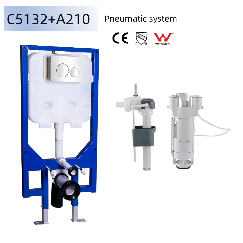 NUCA N5103 Concealed Flush Valve Push Button Plate Hot Sale for Hotel and Spa Spa Step Pneumatic Wall Hung Toilet