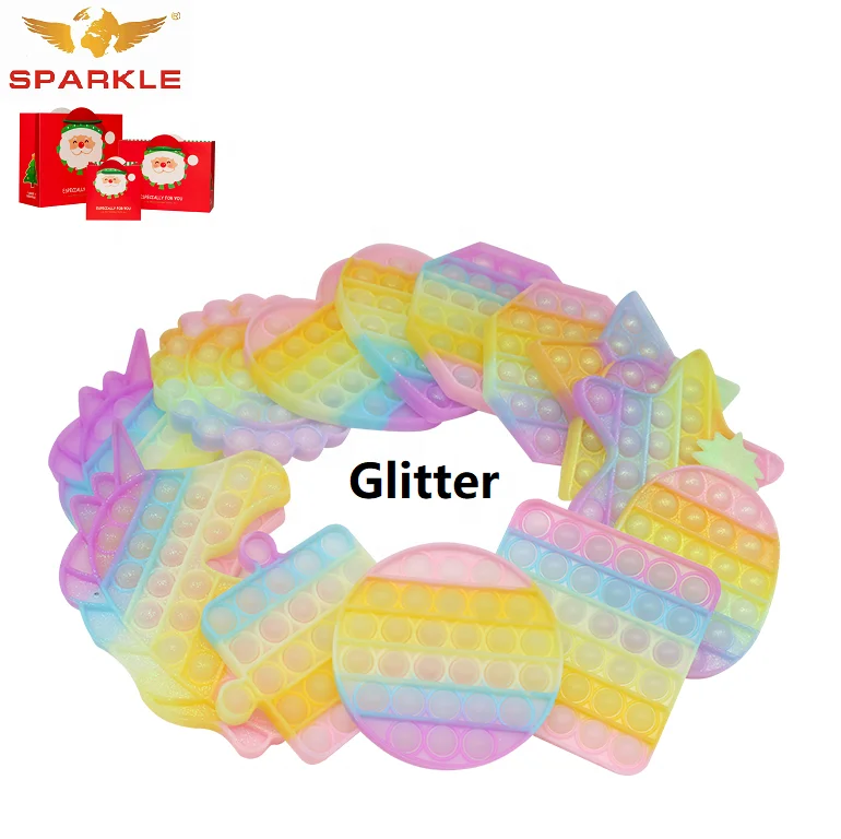 
GLITTER POPPER! Gel Glitter Novelty Push Pop Bubble Sensory Decompression Toys for Autism Special Needs Anxiety Relief 2021  (1600263342505)