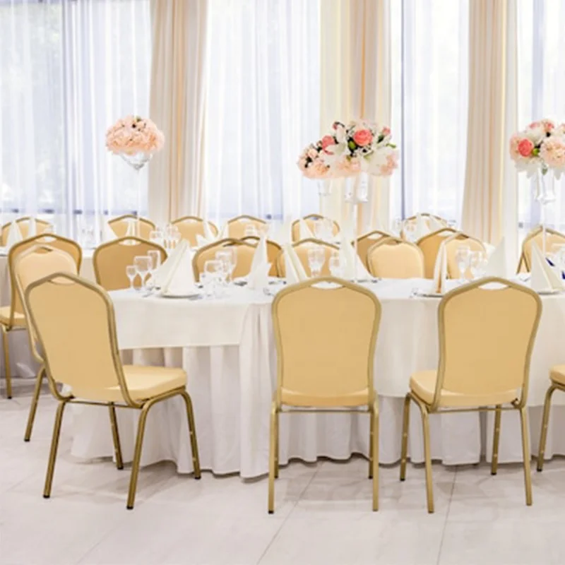 Cheap Price Commercial Hotel Furniture Stackable Banquet Chairs Wedding Events Luxury stainless steel banquet chair On Sale
