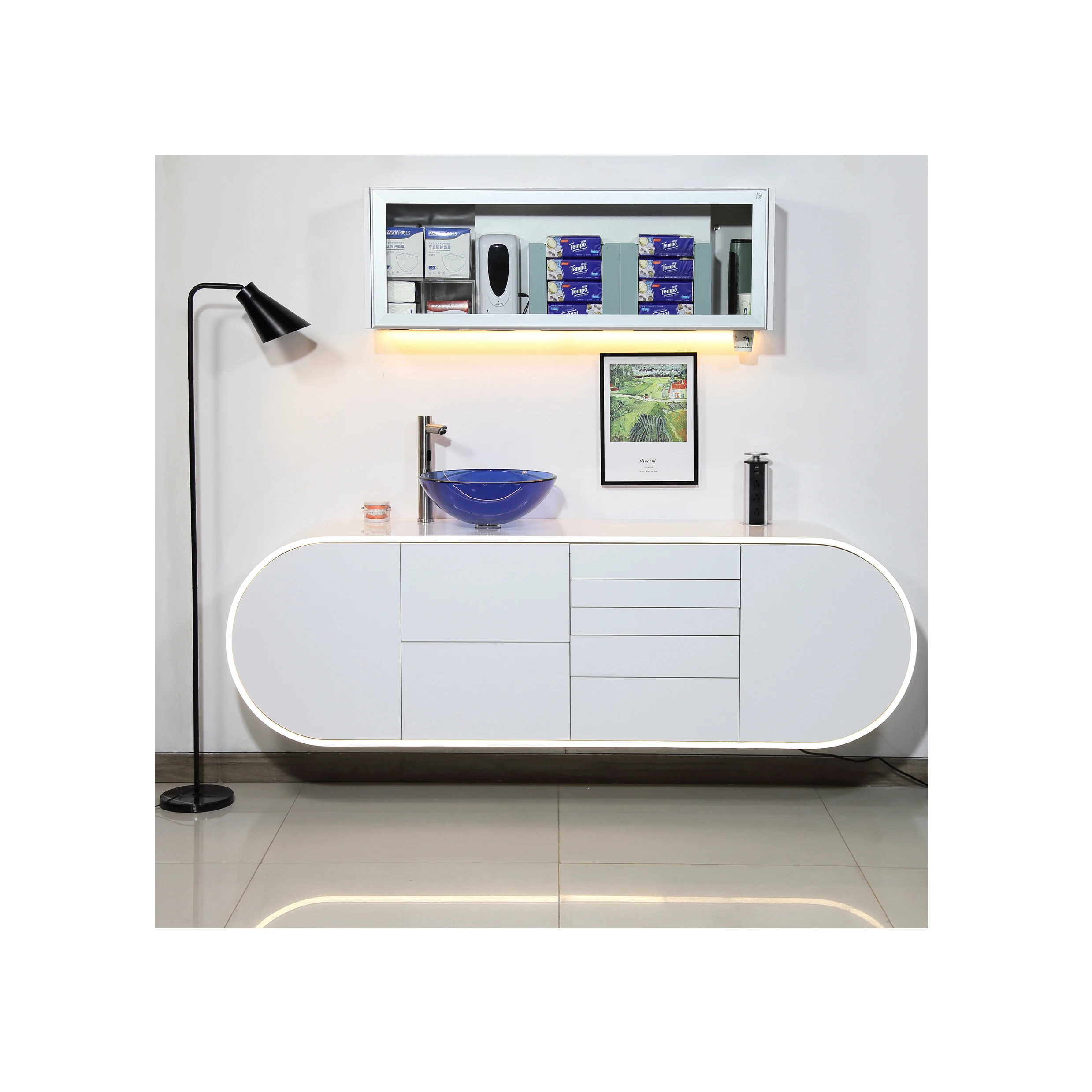 Customizable Free design modern dental clinic cabinet with drawers dental side cabinet island