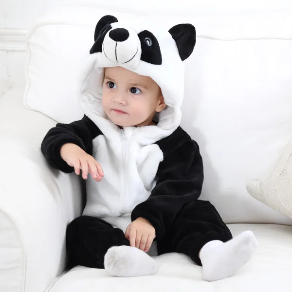 Infant Baby Girls Boys Cosplay Clothes Kids Zipper Jumpsuits Clothing Winter Animal Newborn Baby Romper