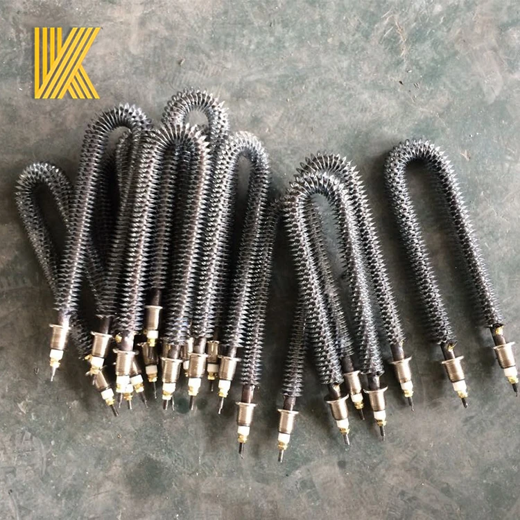 220v 2kw industrial stainless steel electric tubular air heating element straight finned air tube heater for oven