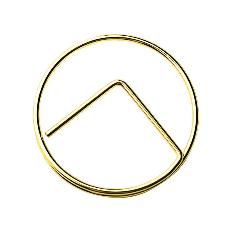 Fancy shape office gold plating 25mm creative design metal steel round paper clip