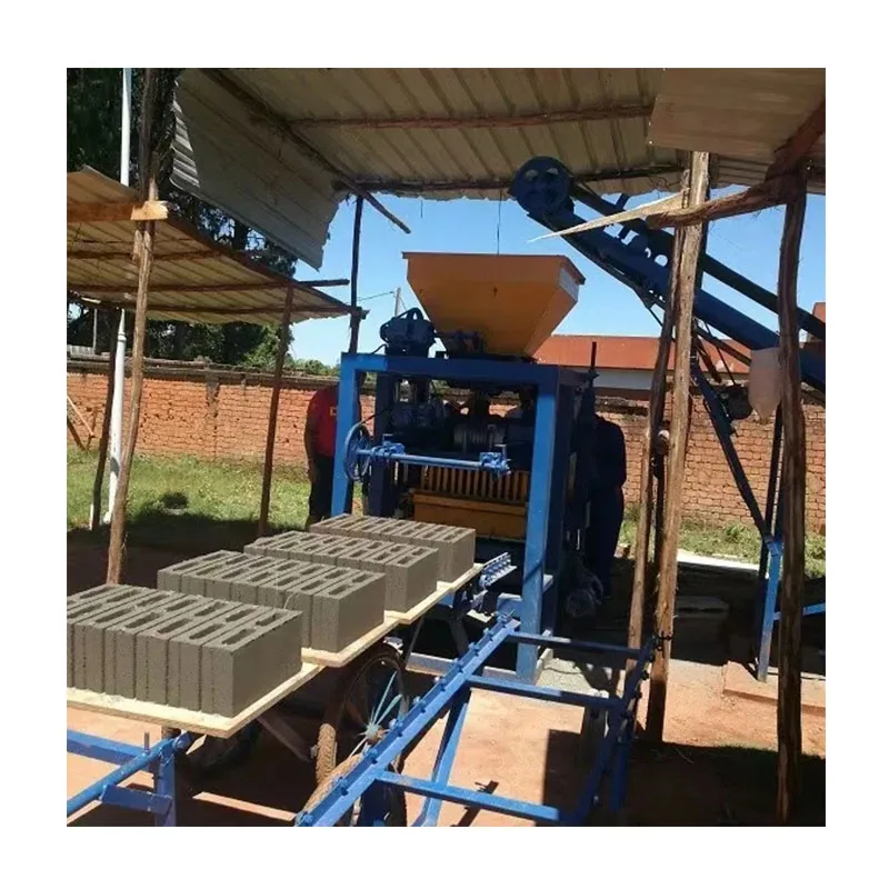 QT4-24 small manual interlocking brick paving block maker hollow brick making moulding machine