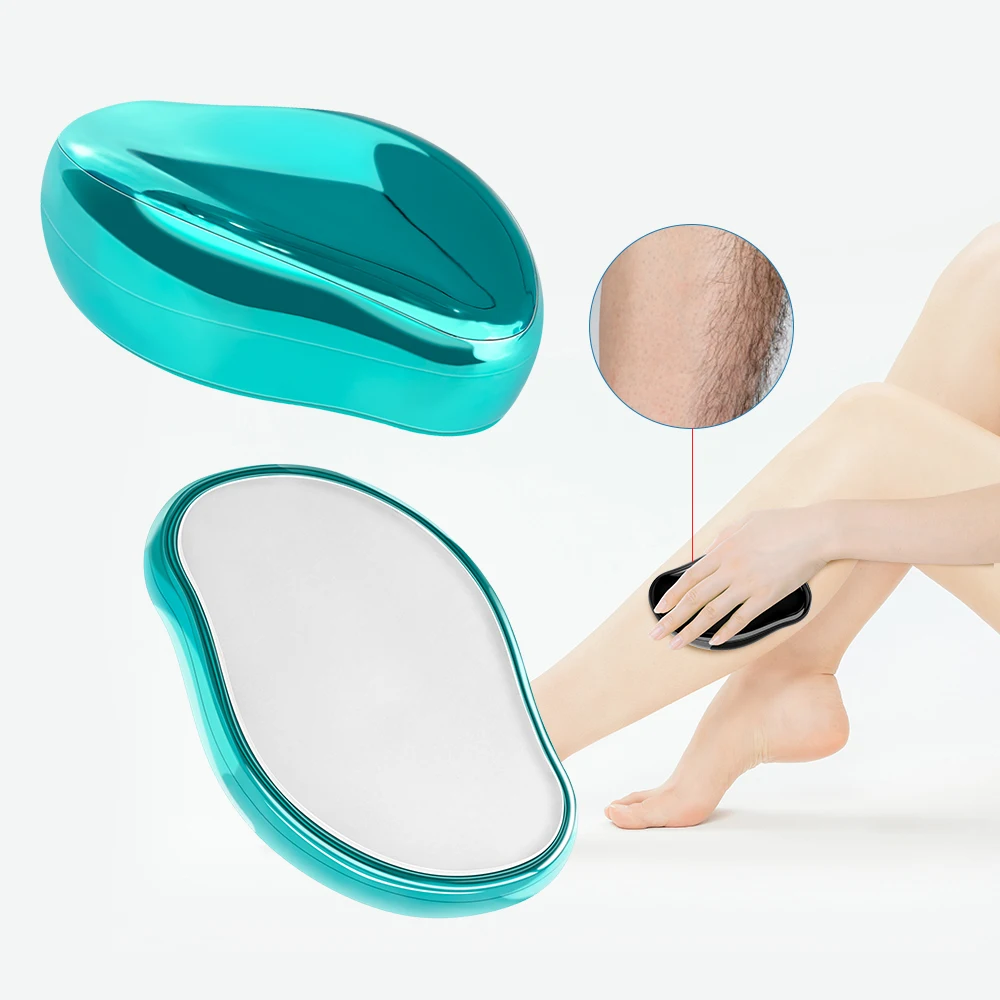 custom hand and leg safe physical painless smooth glass crystals scrub pads tools eraser magic crystal hair remover