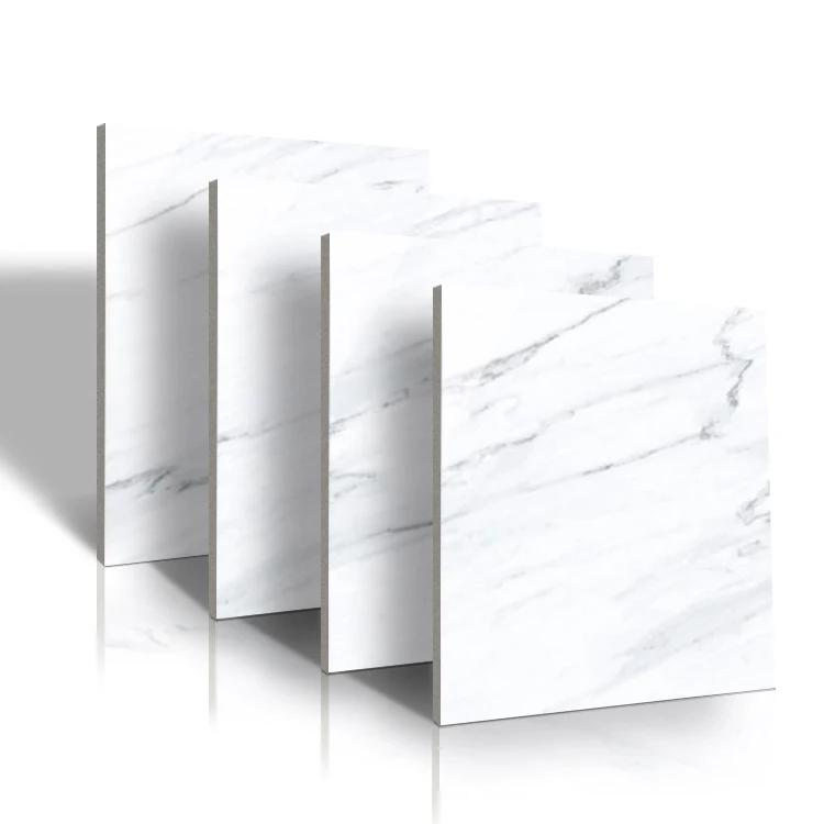 China Marble Surface Full Body Carrara White 600x600 Home Interior Porcelain Glazed Polished Floor Tiles Vitrified Square Tile
