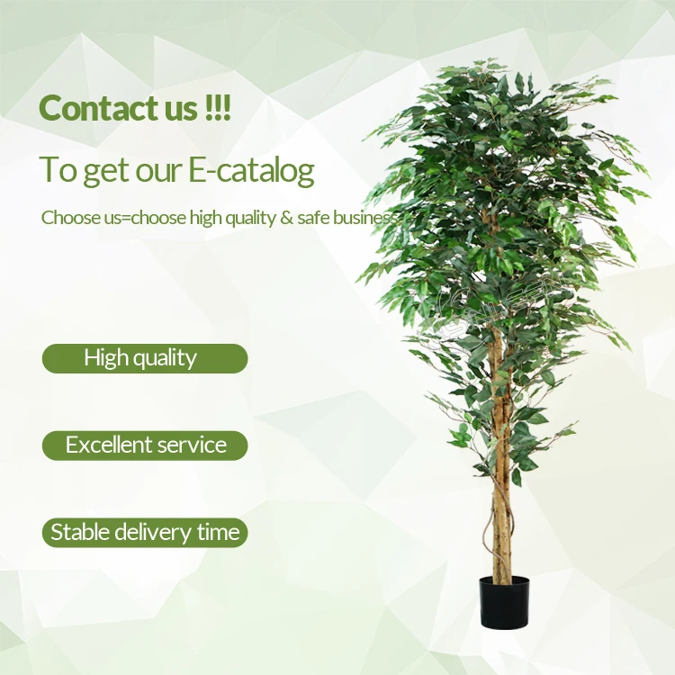 Plant Decoration For Home Fake Tree Artificial Decor Simulated Green Bonsai Faux Ficu Microcarpa Ficus Benjamina