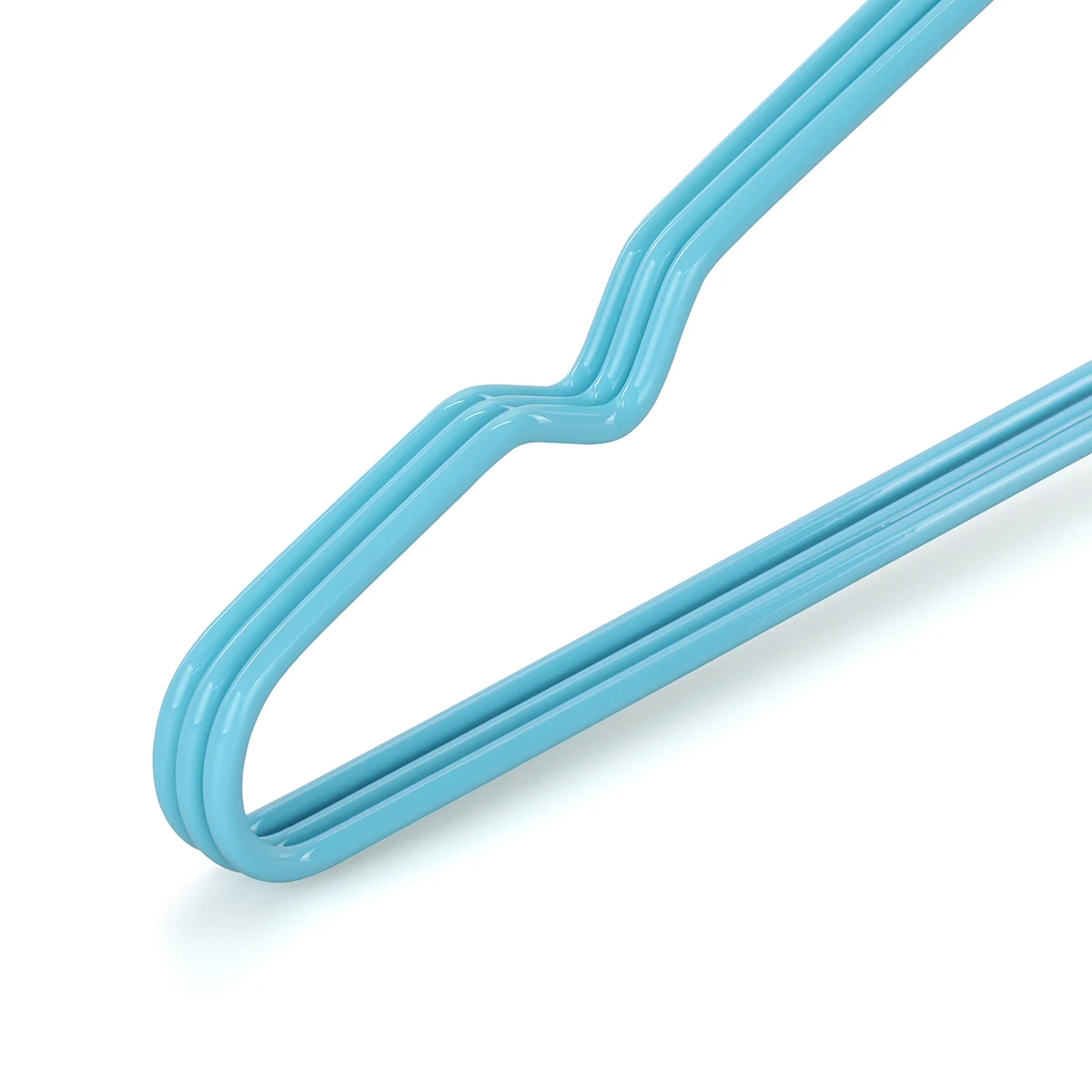 Lindon Wholesale Colorful Wire Hangers Non-Slip PVC Coated Metal Laundry Clothes Hanger for Supermarket