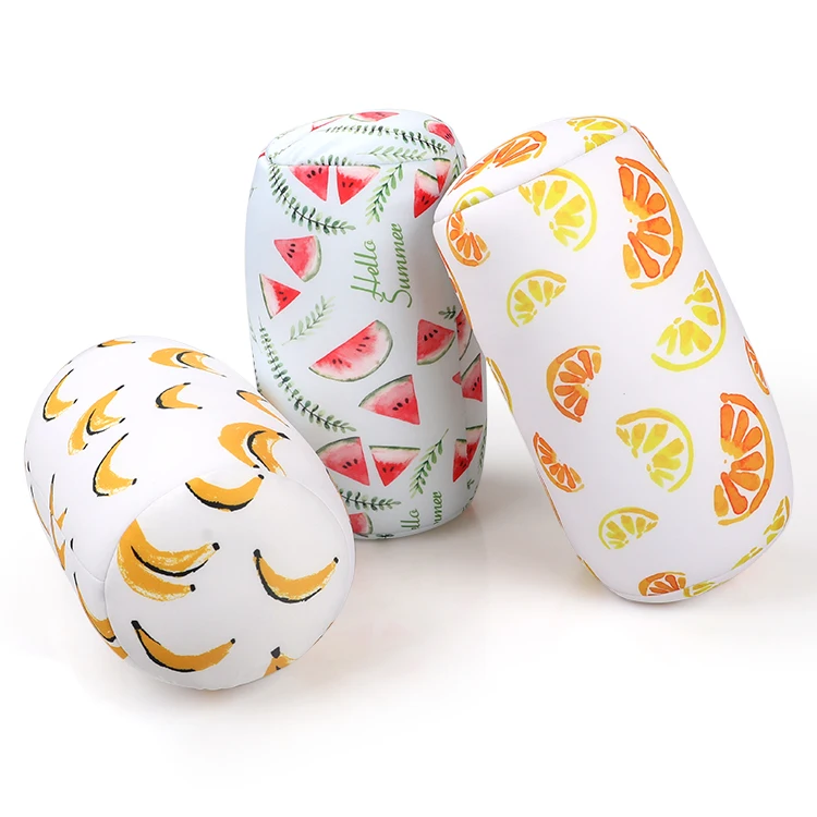Customized Printed  Microbeads Bolster Sofa Cushion Tube Knee Hold Pillow Car Neck Support Cylinder Pillow