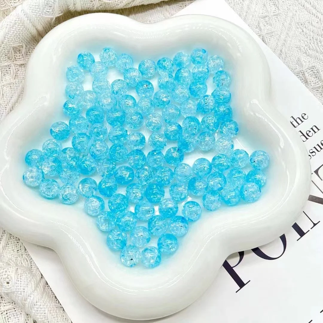 Wholesale Acrylic Plastic Burst Bead Colorful Round Beads With Holes DIY Bracelet Jewelry Making Crack Beads