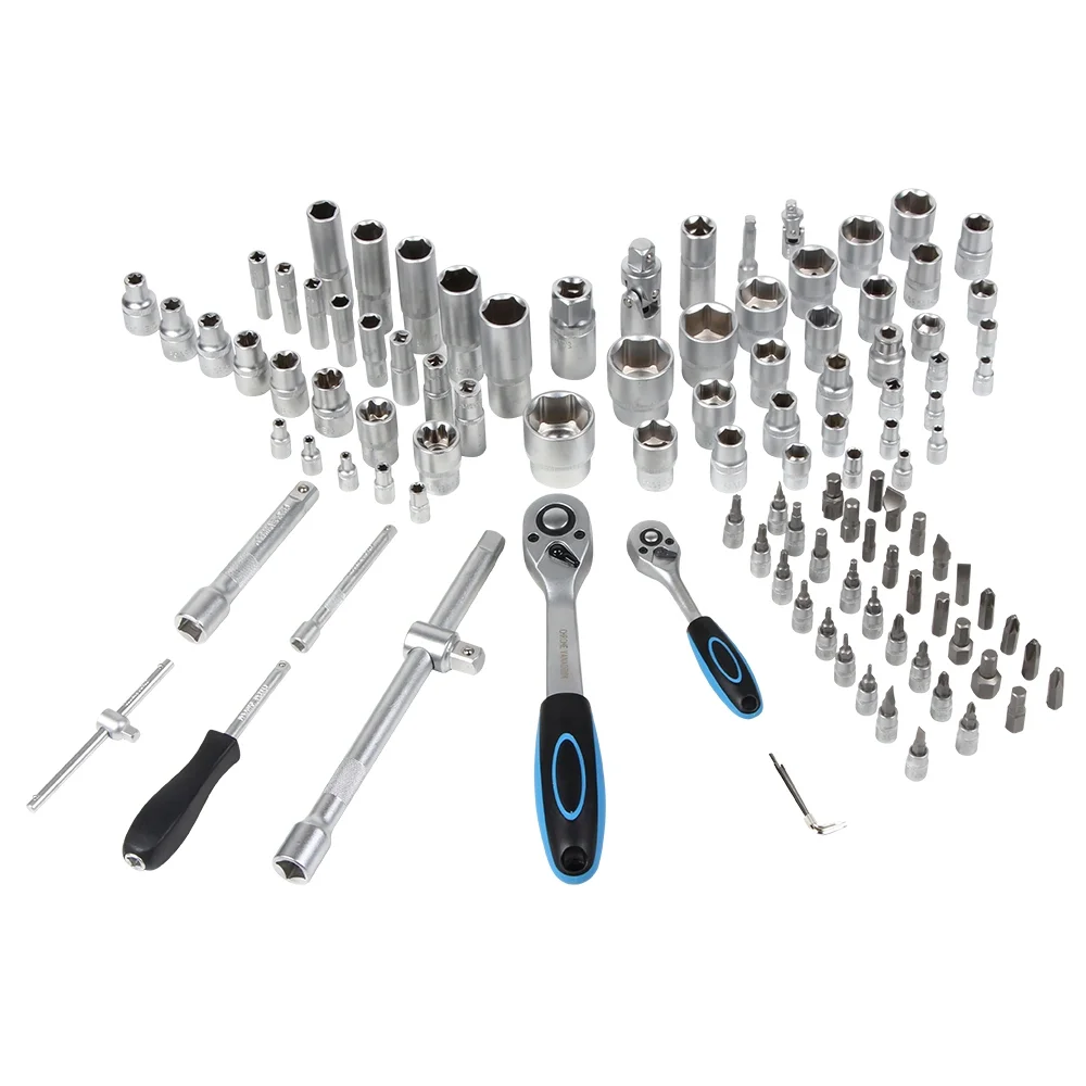 GTYPRO Real Cr-v 110pcs Socket Set Ratchet Wrench Manufacturer Hand Tools Set 1/2 1/4 3/8 110 rachet socket set herramientas