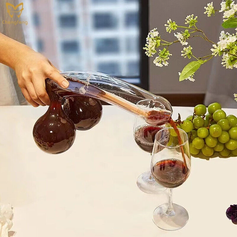 Hot Selling High Borosilicate Glass Creative Unique Funny Wine Decanter for bar