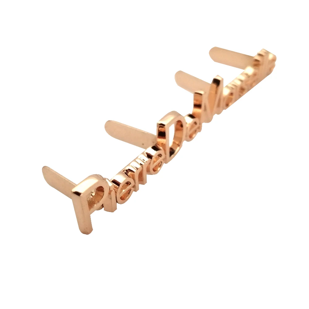 Wholesale Zinc Alloy Bag Tags Hardware Accessories Custom Engrave Metal Brand Logo Name Plates