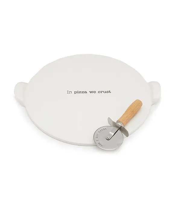Custom Printing  In Pizza We Curst White Ceramics Plate Pizza Dish With Knife