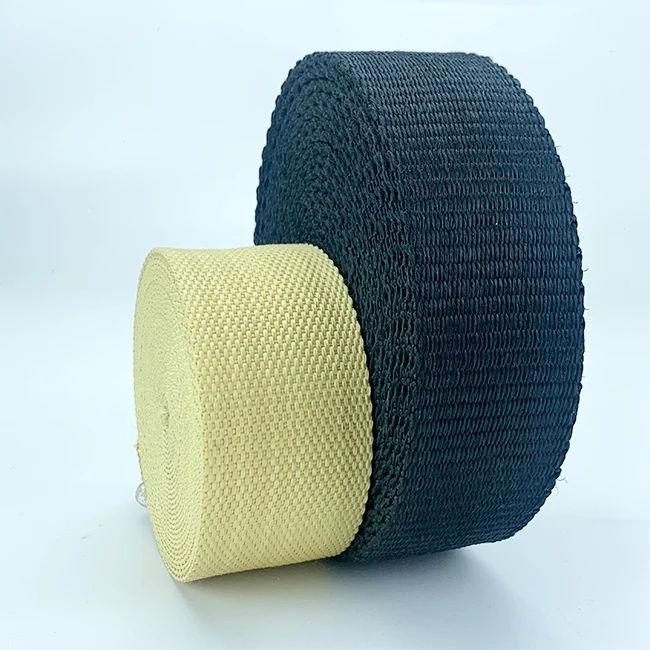 kev webbing straps 25mm 38mm   yellow color para aramid webbing for flame-resistant equipment