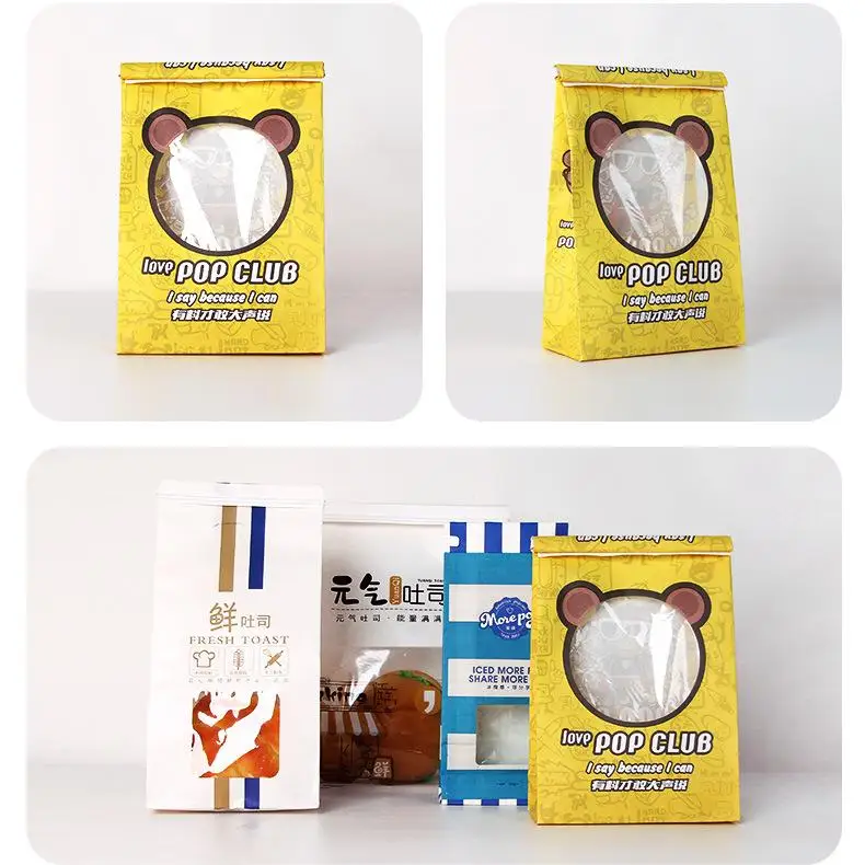 Homemade White Micro Perforated Packaging Loaf Sliced Bread Packaging Printed Oil Proof Stick Bread Bags