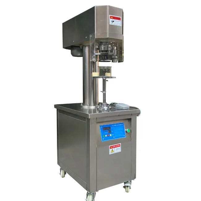 vertical pet aluminum tin can peel off lid sealer sealing machine can seamer