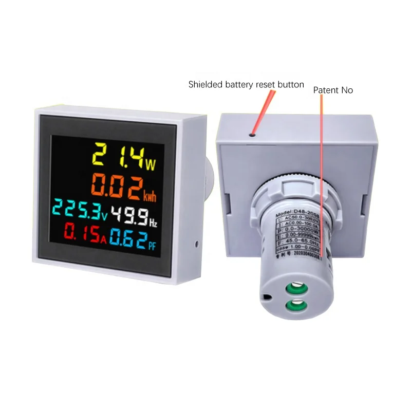 Din-Rail Multi Function Digital Meter 6 in 1 AC 50-300V 250-450V Voltmeter Ammeter LCD Display Voltage KWH Power Energy Meter