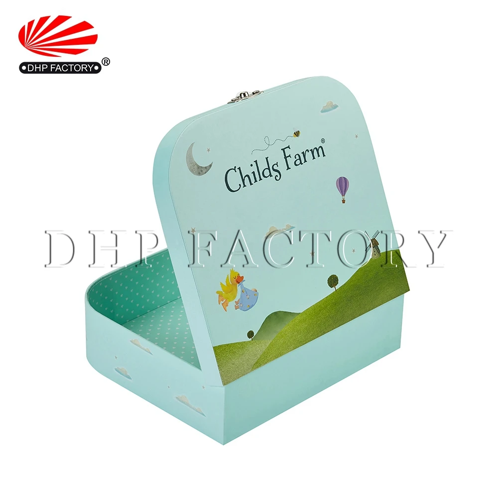 Wholesale Luxury Custom Handmade Rigid Paper Cardboard Packaging Gift Mini Suitcase Box With Handle