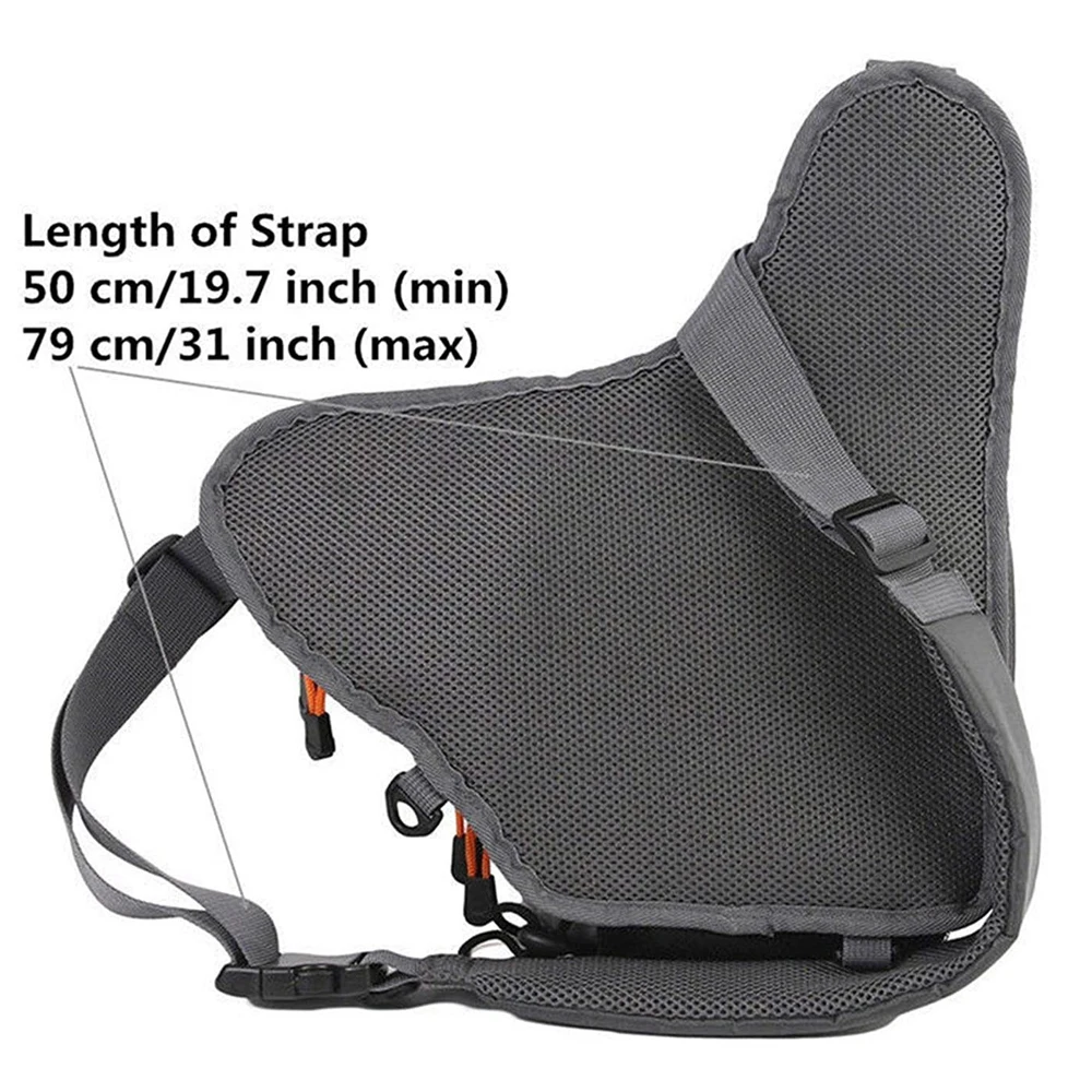 Fly Fishing Waist Pack Fly Fishing Sling Pack Adjustable Fishing Tackle Shoulder Bag (B07)