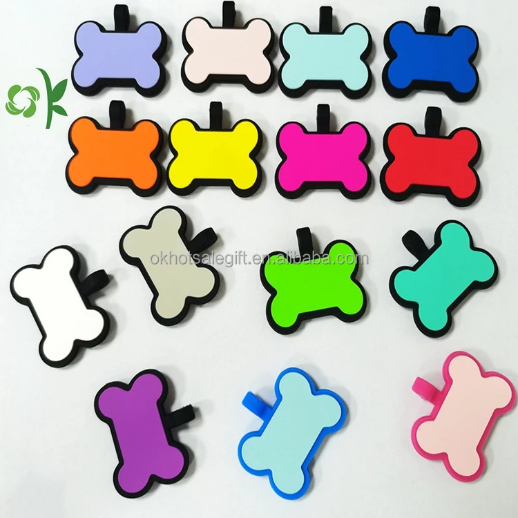 OKSILICONE силиконовая бирка в форме кости с идентификационным именем для собак и кошек