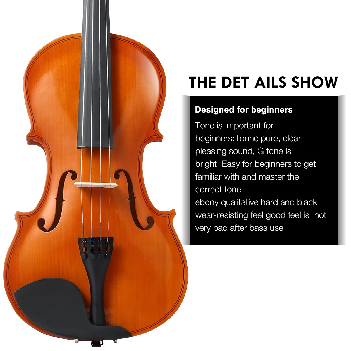 HUASHENG Full Size Handmade Violin 4/4 Price OEM ODM Solid Spruce Top Violin for Beginner Student