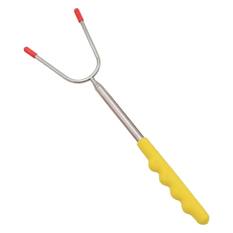 Wholesale Outdoor BBQ Tool Roasting Sticks Kabob Grill  Barbecue Forks Stainless Steel bbq forks With PVC dipped Handle