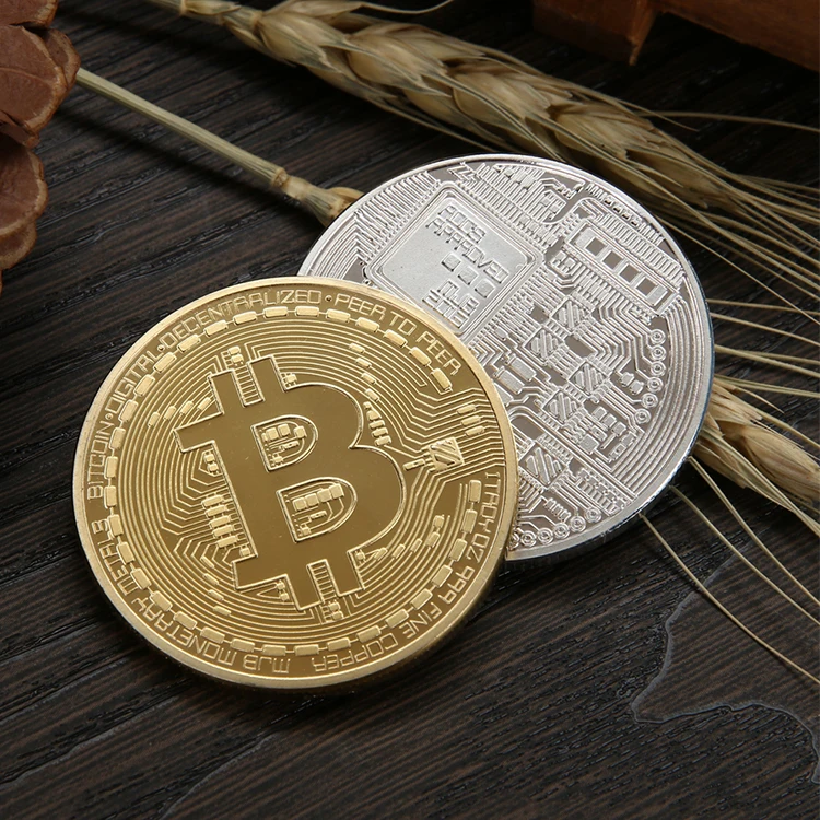 Металл книги по искусству коллекция подарок памятные античный позолоченные bitcoin монет