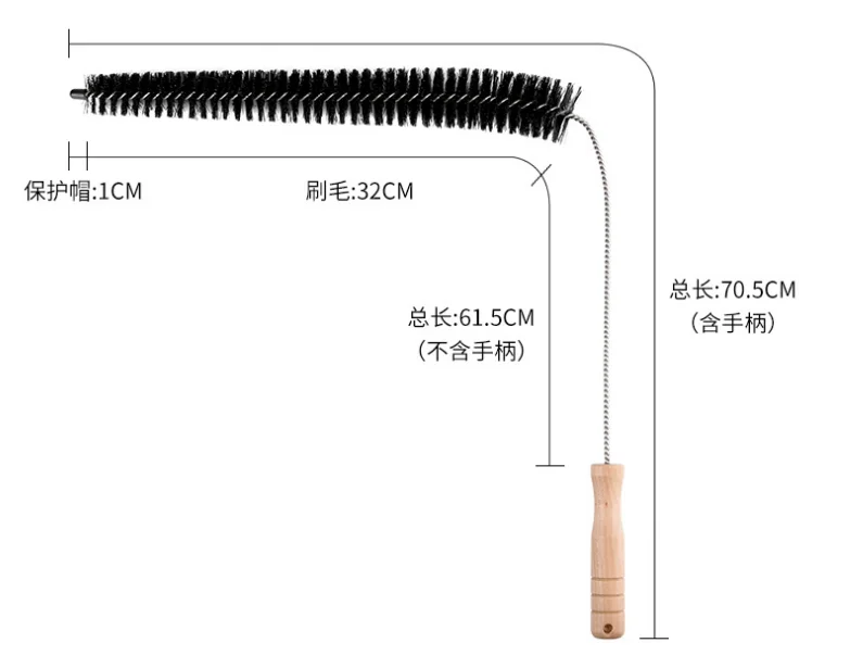 Durable Using Low Price Carbon Wall Brush For Washing Machine Inner Wall Pipe Kitchen Cleaning Brush