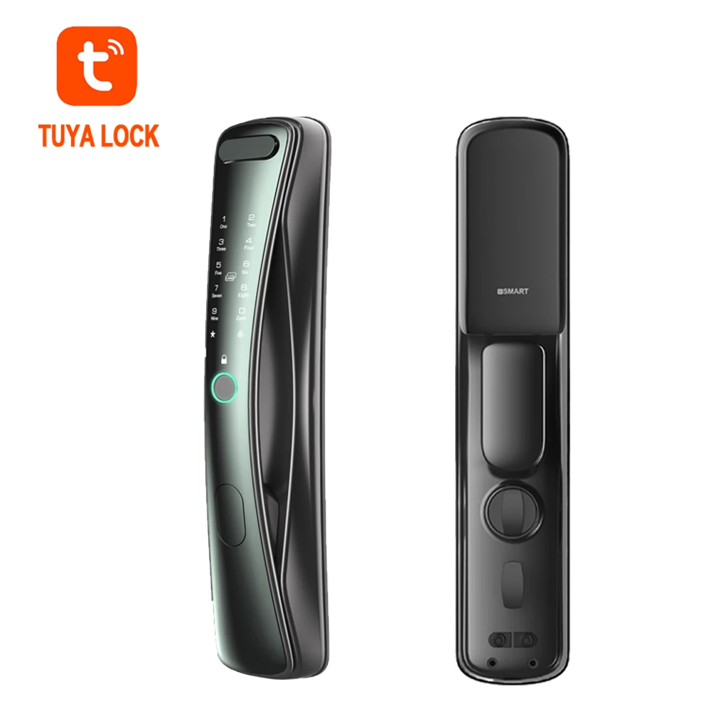Биометрическая цифровая камера высшего качества, электронная система безопасности Tuya, умный дверной замок со сканером отпечатков пальцев