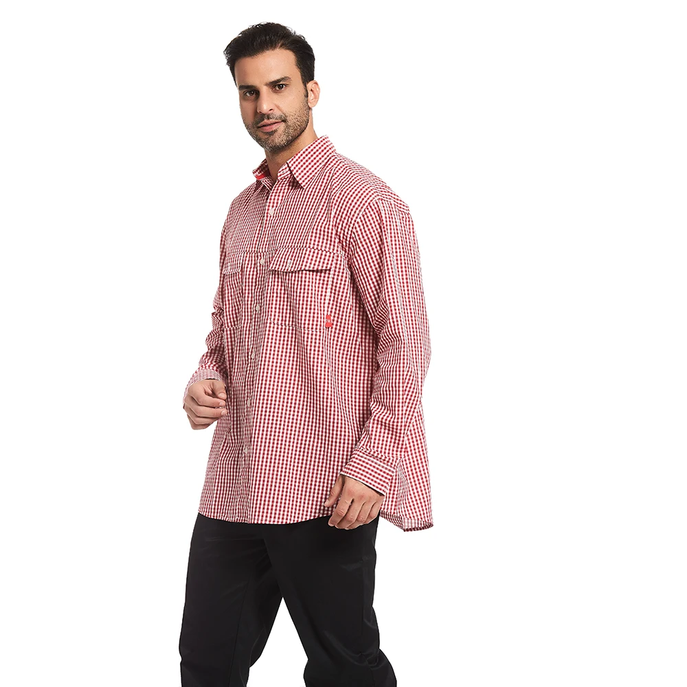 White Shirt Two Pocket Casual Shirts 60% Cotton 40% Polyester Work Shirt Men Long Sleeve Solid Color TWILL Fabric for Adults