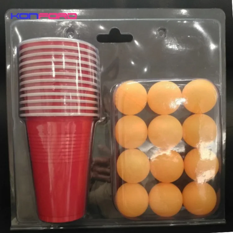 Exciting Game Beer Pong Cups 16oz Set 40mm 38mm Mini Beer Pong Balls For Adult Party