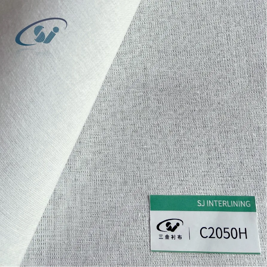 PCC Hot selling 100% Cotton C2050 Shirt interlining fusible interlining for collar, cuff & Planckets interlining fabric