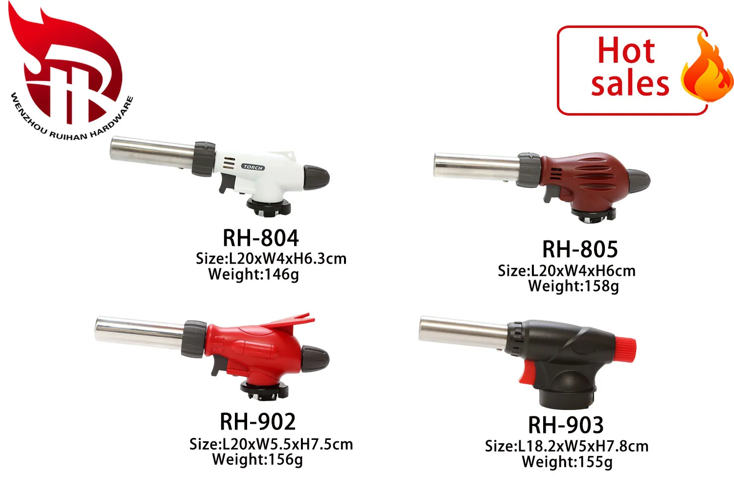 Outdoor portable camping welding butane gas blow torch lighter flame gun