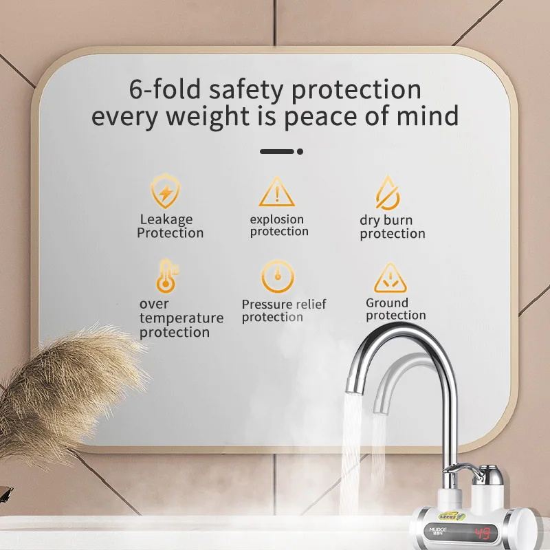 MUDCE 220-240v 3000w Economical Instant Tap Heater Led display ABS Plastic Instant Electric Hot Water Heater Tap Heating Faucet