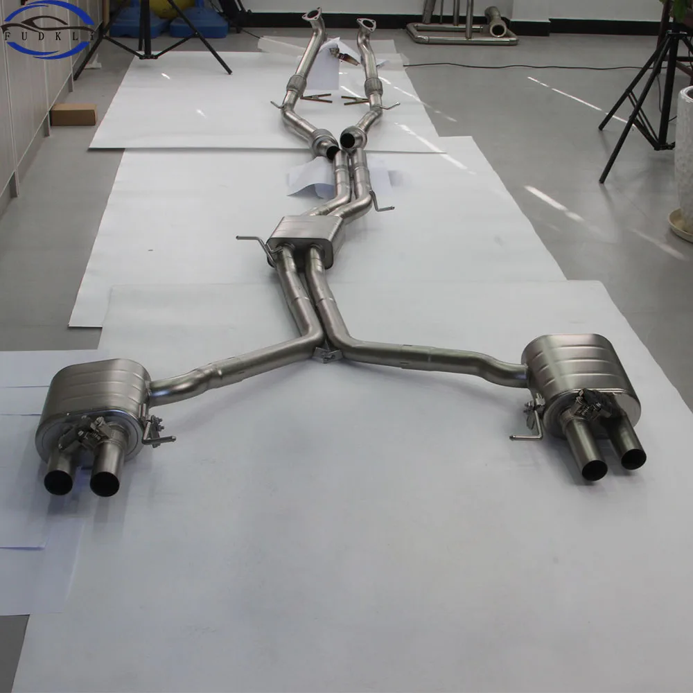 FUDKLi Catback Exhaust Systems For Audi S4 S5 B9 3.0T High Performance 304SS Car Exhaust Pipe Muffler