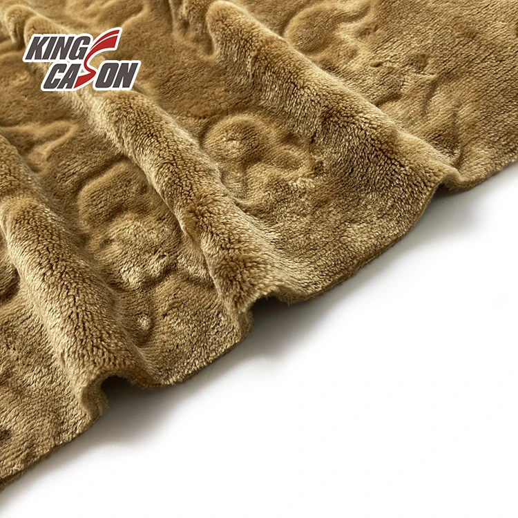 Kingcason Factory Direct Anti-pilling Cutting Rabbit Brown Bunny Head Pattern Design Flannel Fleece Fabrics For Peruvian Market